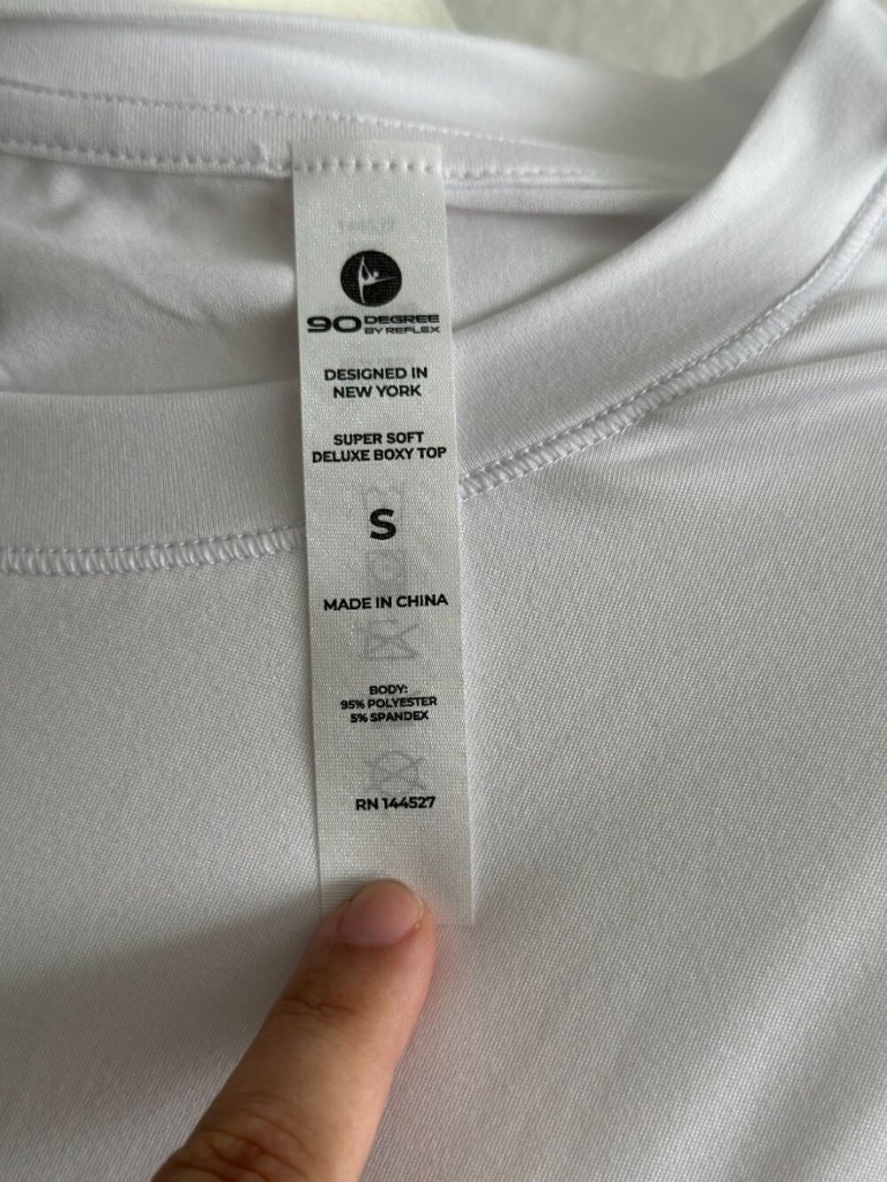 90 Degree By Reflex White Boxy Active Tee Small Super Soft Cropped Workout Top N - Picture 9 of 9